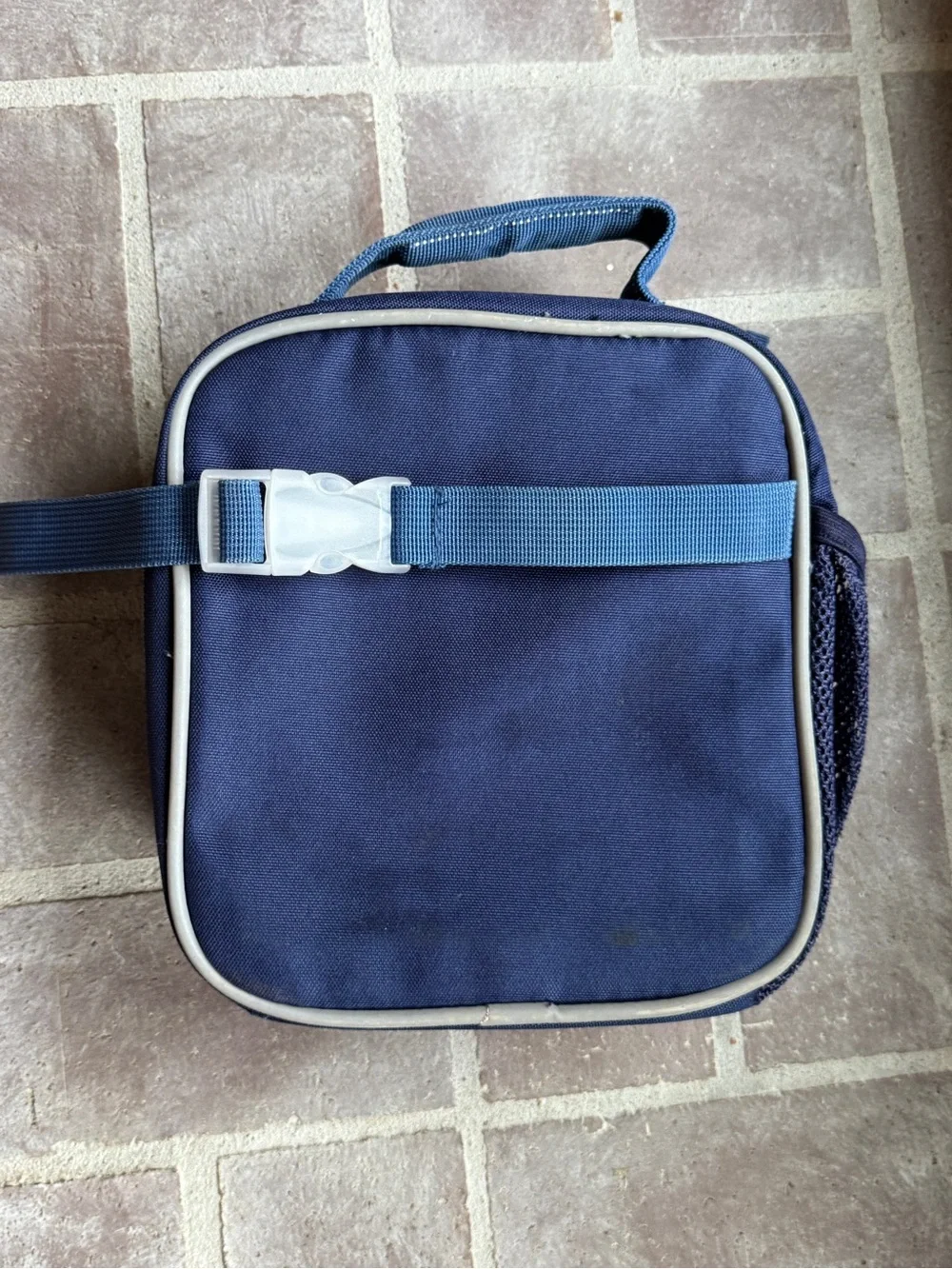 Pottery Barn Kids Navy Backpack and Lunch Bag with Truck Accent